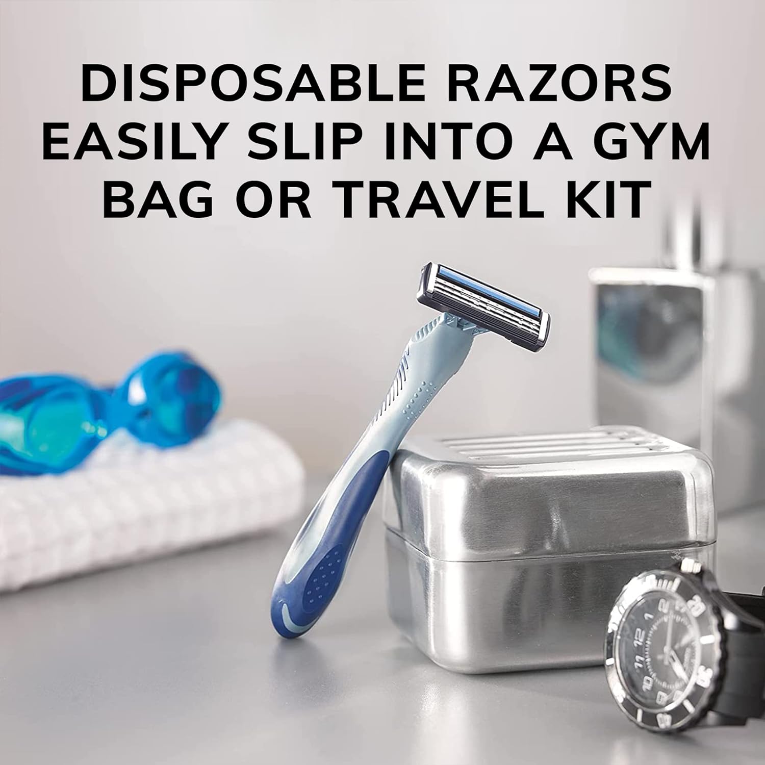 BIC Flex 3 Titanium Disposable Razors for Men, For a Smooth, Ultra-Close and Comfortable Shave, 10 Piece Disposable Razor Set with 3 Blades : Beauty & Personal Care
