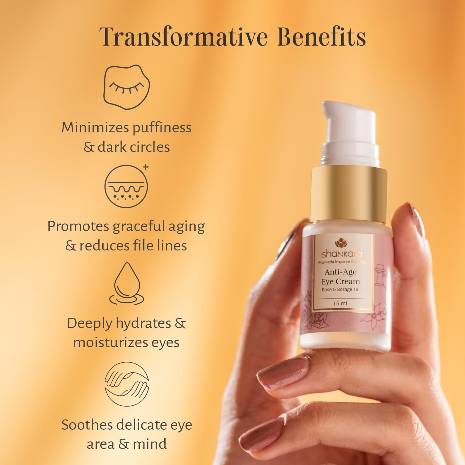 Shankara Anti-Age Eye Cream For Women And Men With Roses, Cucumber, Eye Bright, Hazelnut, And Jojoba Oil β Perfect Hydrating Eye Cream For Reducing Wrinkles And Dark Circles. (15Ml/1 Bottle) : Beauty & Personal Care