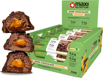Maxi Nutrition Vegan Creamy Core Protein Bar Dark Chocolate Orange 45G, 9.6G Protein Per Bar, 0.2G Sugar, 167 Kcal