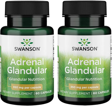 Swanson Adrenal Glandular 350 Milligrams 60 Capsules (2 Pack)