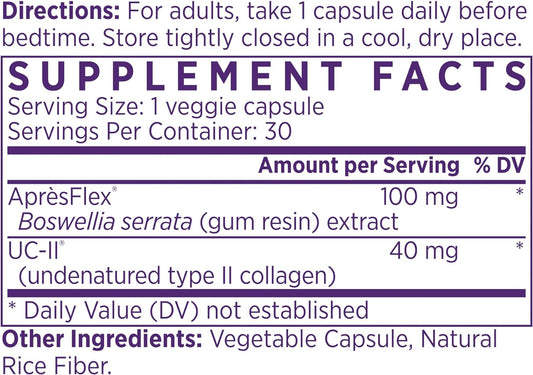 Naomi Jointadapt, Joint Health, Discomfort And Mobility Supplement With Apresflex Boswellia Serrata Extract And Uc-Ii Type 2 Collagen, 30 Veggie Capsules