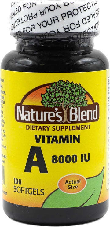 Nature'S Blend Vitamin A 8,000 Iu 100 Softgels