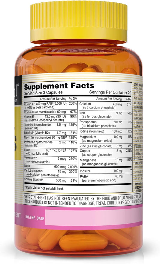 Mason Natural Body, Hair, Skin & Nails With Vitamins A, E, C And Biotin - Healthy Hair, Skin And Nails, Premium Beauty Supplement, 60 Capsules