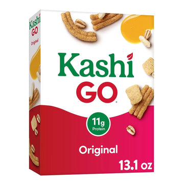 Kashi Go Breakfast Cereal, Vegetarian Protein, Fiber Cereal, Original, 13.1Oz Box (1 Box)
