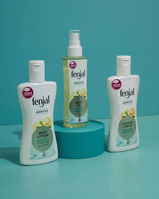 Fenjal Sensitive Hydration Hero'S Gift Set | Shower Cream, Body Lotion, Body Oil (200Ml Each) | Perfect Blend Of Fresh Lily And Apple Jasmine With Sparkling Freshness Of Lemon