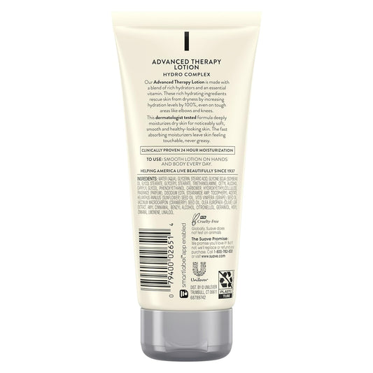 Suave Lotion, Advanced Therapy ā Hand & Body Lotion for Women, Travel-Size Lotion for Extremely Dry Skin, Moisturizing Cream for Beautiful, Soft Skin, 24H Moisture, 3 Oz (Pack of 2)