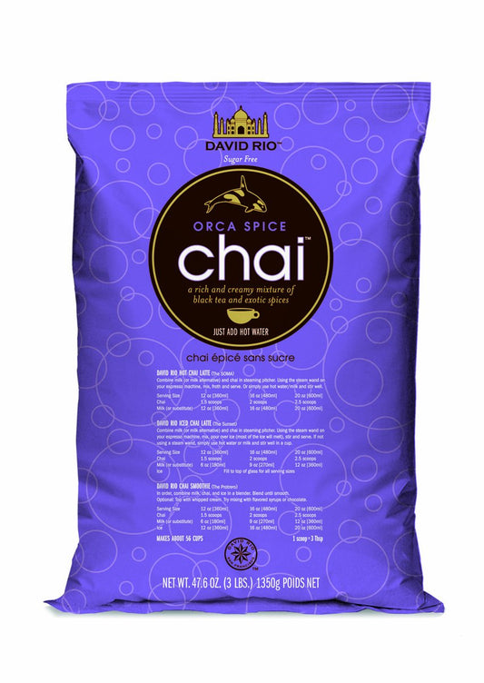 David Rio Orca Spice Sugar-Free Chai, 3 Lb. Bag