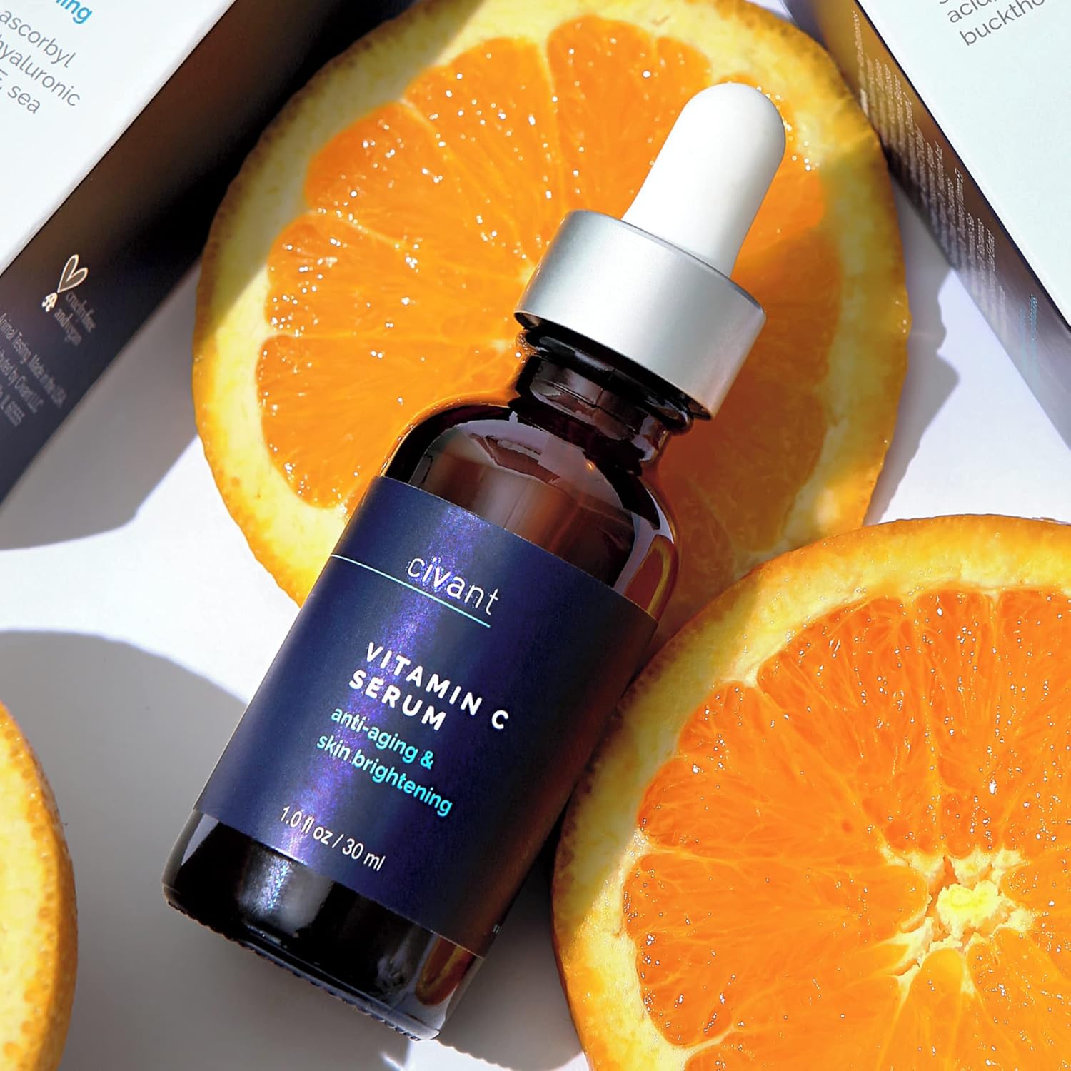 Civant Vitamin C Serum - Anti-Aging And Skin Brightening For All Skin Types & Tones - Hyaluronic Acid & Vitamin E Serum For Face - Paraben Free, Cruelty Free & Vegan, 1.0 Fl Oz : Beauty & Personal Care