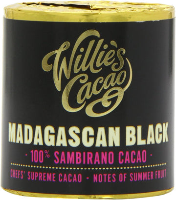 Willie'S Cacao - 100% Cacao - Madagascan Black 100% Sambirano Cacao - 180G- Summer Fruit Notes - For Cooking, Baking, Drinks - Vegan & No Added Sugar