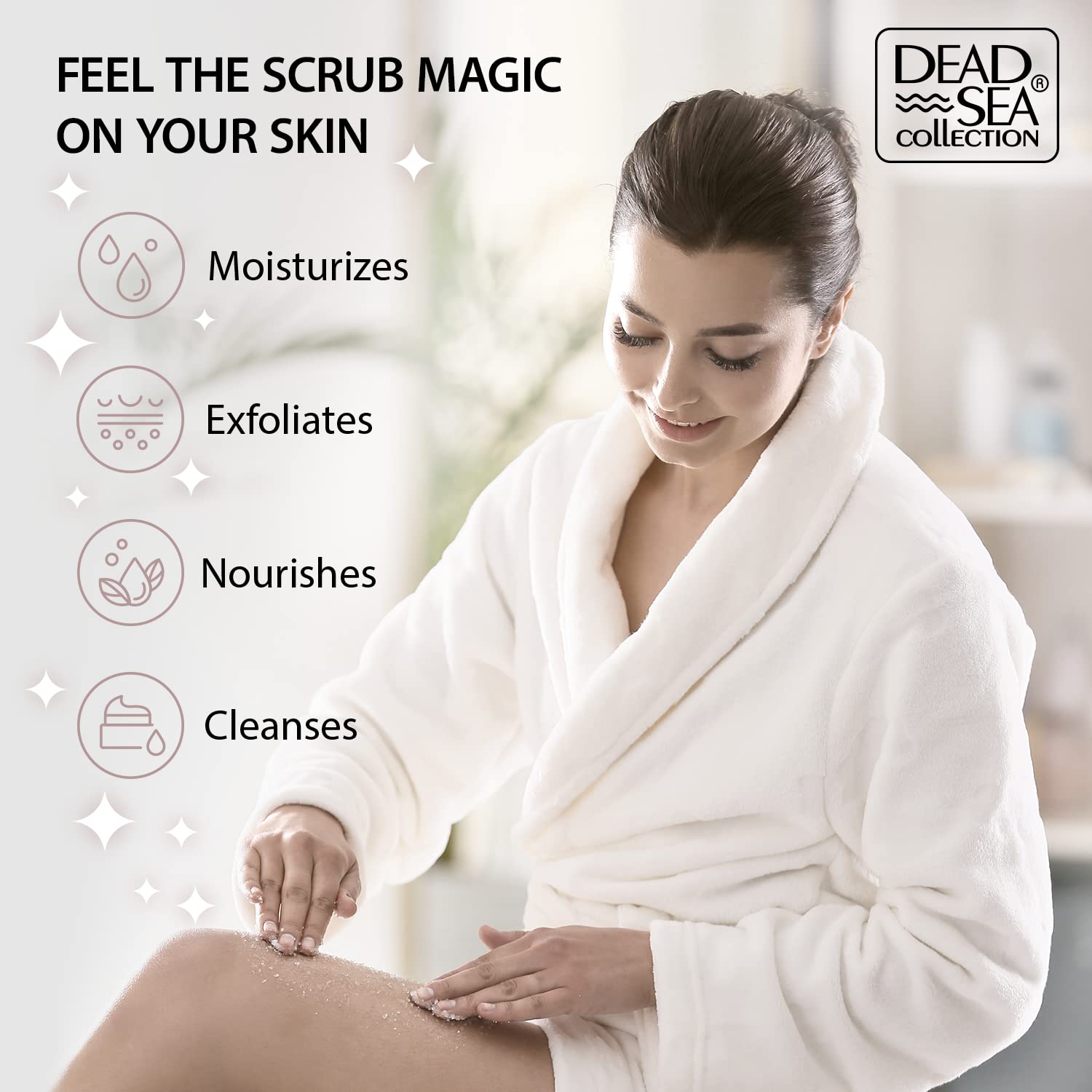 Dead Sea Collection Body Oil With Collagen (4 Fl.Oz) And Lavender Salt Body Scrub (23.28 Oz) With Organic Oils And Natural Dead Sea Minerals - Bundle : Beauty & Personal Care