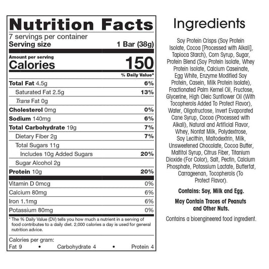 Wonderslim Gourmet Protein Snack Bar, Marshmallow Brownie Crisp, 10G Protein, Gluten Free (7Ct)