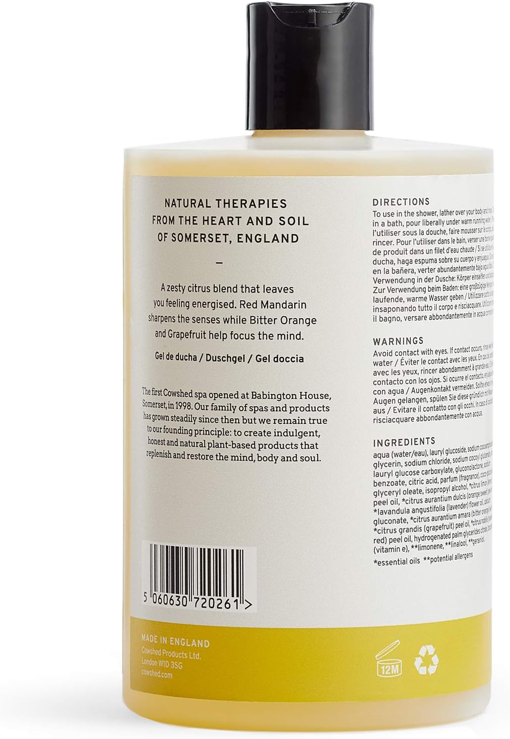 Cowshed Replenish Uplifting Bath & Shower Gel - 500 ml - Vegan Body Wash for Women & Men | Parabens Free Spa Shower Gels | Moisturising Bath Gel for Women - Natural Body Wash for Everyday Use : Amazon.co.uk: Beauty