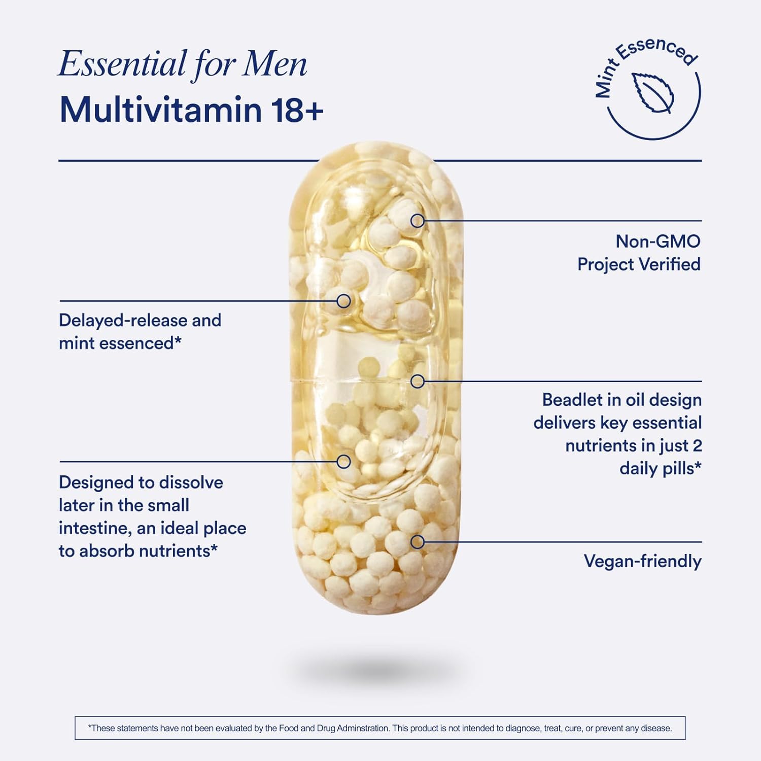 Ritual Multivitamin For Men 18+ With Zinc, Vitamin A And D3 For Immune Function Support*, Omega-3 Dha, B12, K2, Gluten Free, Non-Gmo, Vegan, Mint Essenced, 30 Day Supply : Health & Household
