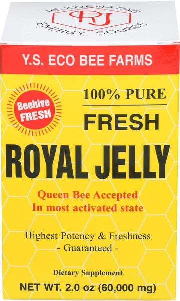 100% Pure Fresh Royal Jelly 60,000 Mg Ys Eco Bee Farms 2.0 Oz Liquid
