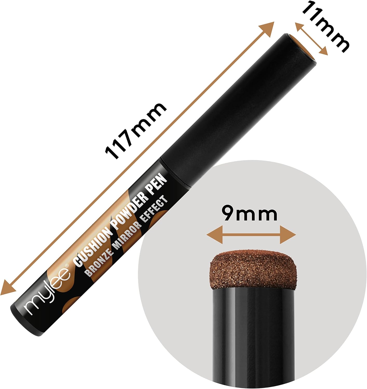 Mylee Air Cushion Chrome Powder Pen - Holographic Nail Powder Decoration, Shiny Metallic Mirror Effect - Long Lasting, DIY Nail Art, Manicure Tool - Bronze : Amazon.co.uk: Beauty