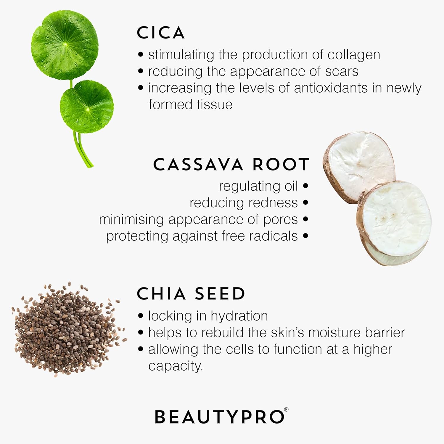 BEAUTYPRO CICA + NIACINAMIDE SERUM Daily Anti-Aging Face Cream Blemish Control Reduces Redness 100% Plant Based Skincare Multi Award Winning Brand 30ml : Amazon.co.uk: Beauty