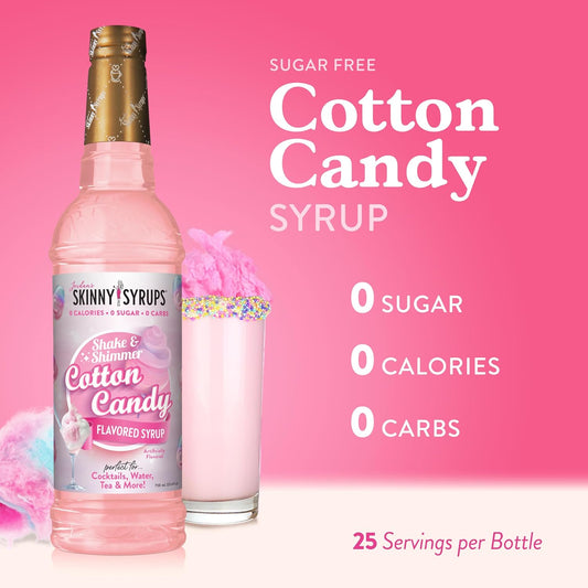 Jordan'S Skinny Mixes Sugar Free Syrup, Cotton Candy Flavor, Fruit Flavored Water Enhancer, Drink Mix For Ice Tea, Lemonade & More, Zero Calorie Flavoring, Keto Friendly, 25.4 Fl Oz, 1 Pack