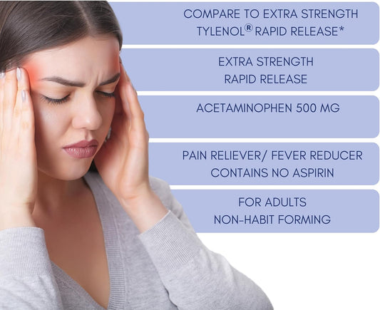 Acetaminophen 500Mg Extra Strength Gelcaps 400 Count, Rapid Release