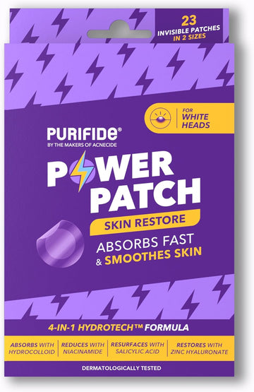 Purifide By Acnecide Skin Restore Pimple Patches, Patch Your Spot With Hydrocolloid & Salicylic Acid, 23 Absorbent Patches
