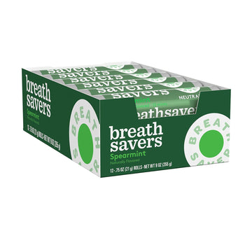 Breath Savers Spearmint Sugar Free Breath Mints Rolls, 0.75 Oz (24 Count)