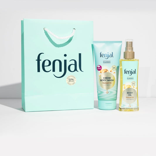 Fenjal Skin Glow Bundle | Classic Crème Body Wash (200Ml)|Classic Body Oil (145Ml) | Gift Set