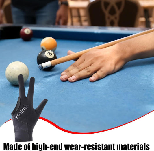 Billiard Gloves - Adjustable 3-Finger Cue Gloves for Snooker & Billiards, Comfortable Fit for Left Hand, 3.75-Inch