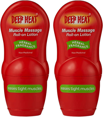 2 X Deep Heat Muscle Massage Roll-On Lotion (Herbal Fragrance)