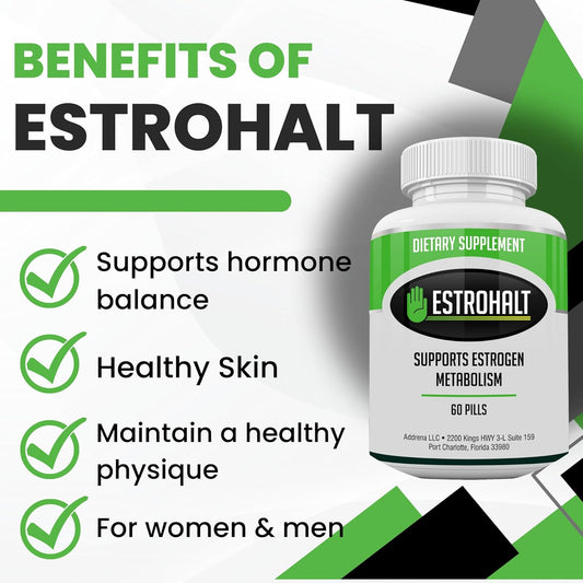 Estro-Halt 3 Pack 180 Tablets- Dim Supplement (Diindolylmethane) And Indole-3-Carbinol (I3C) Best Estrogen-Blocker For Women & Men | Natural Aromatase Inhibitor Vitamin To Help Pcos, Menopause And Pms