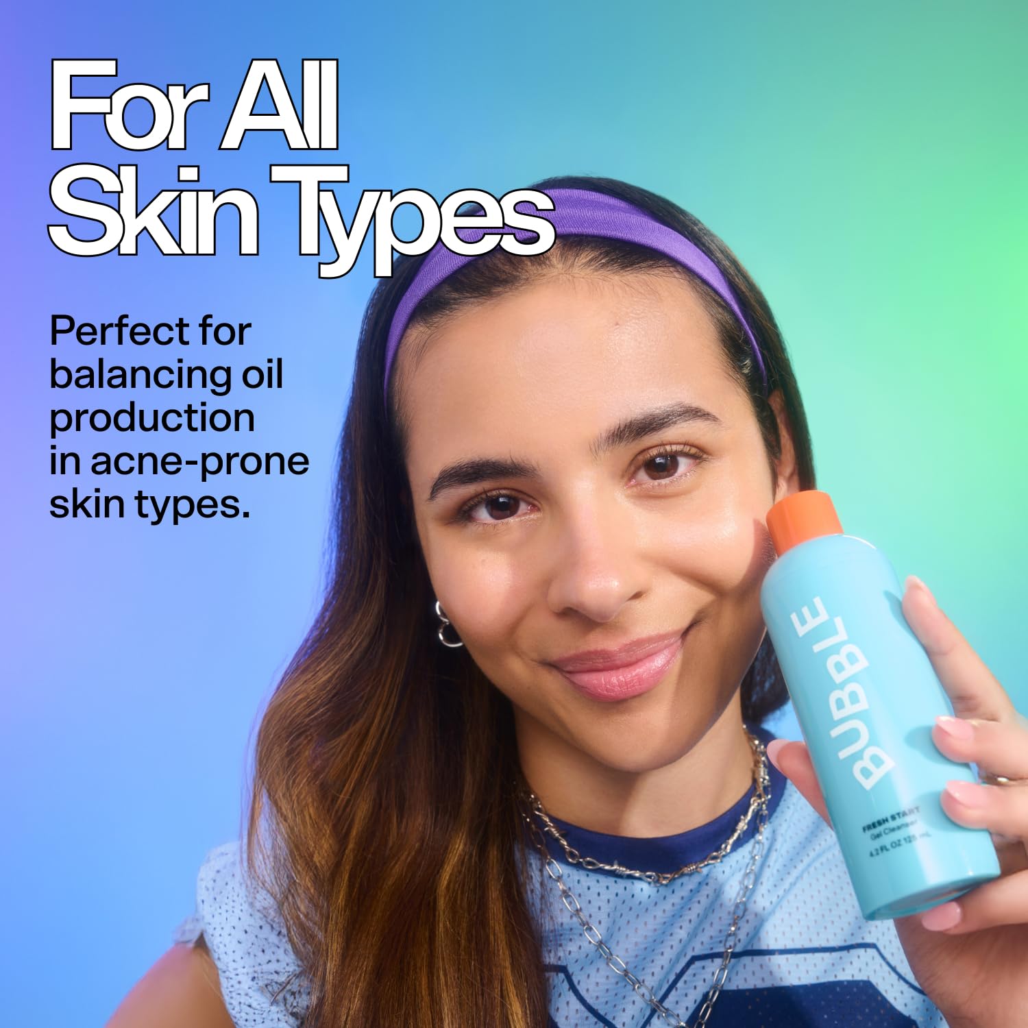 Bubble Skincare Fresh Start Gel Cleanser - Gentle Exfoliating Face Wash For Oily Skin - Formulated With Aloe Vera Juice + Caffeine To Protect And Soothe Complexion (50Ml) : Beauty & Personal Care