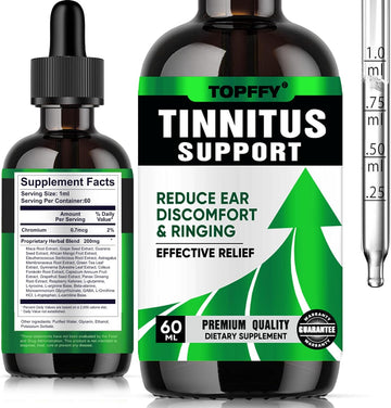 Tinnitus Relief For Ringing Ears - Natural Ear Ringing Relief Formula, Fast-Acting Tinnitus Relief Supplement For Improved Hearing, Reduce Ear Noise, 60Ml, Safe For Men & Women