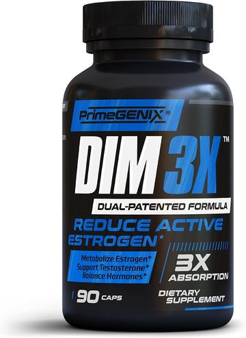 Dim 3X 200Mg Supplement | Dim Estrogen Blocker For Men & Aromatase Inhibitor | Men’S Hormone Balance & Fitness Booster Supplement | 90 Capsules
