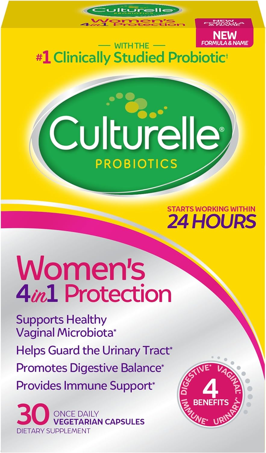 Culturelle Ultimate Strength Probiotic for Men and Women, Most Clinically Studied Probiotic Strain & Women’s 4-in-1 Daily Probiotic Supplements for Women - Supports Vaginal Health : Health & Household