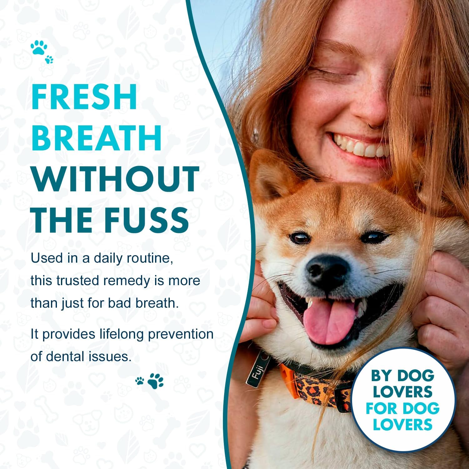 BestLife4Pets Dog Bad Breath & Dental Care, Natural Oral Care for Dogs Gums, Gingivitis, Tooth Pain, Easy to Use Dog Breath Freshener, Plaque Remover & Pet Teeth Cleaning Pill, Hide in a Chew or Treat : Pet Supplies