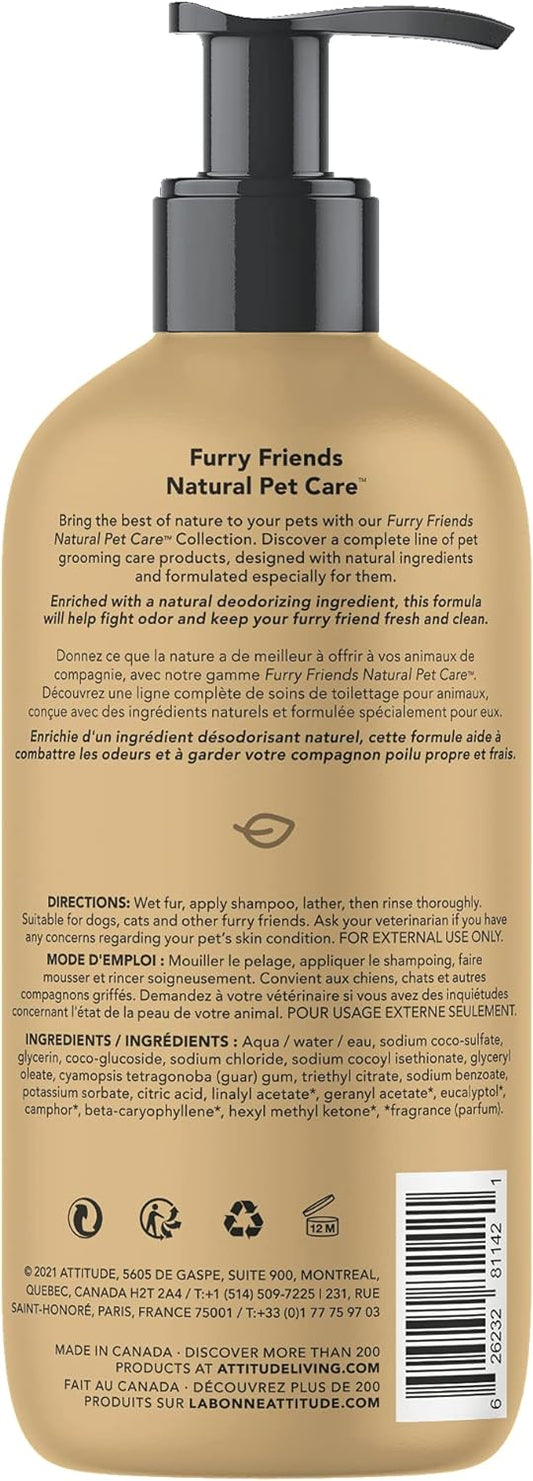 Attitude Natural Deodorizing Shampoo For Cat & Dog, Vegan And Cruelty-Free, Lavender, 16 Fl Oz