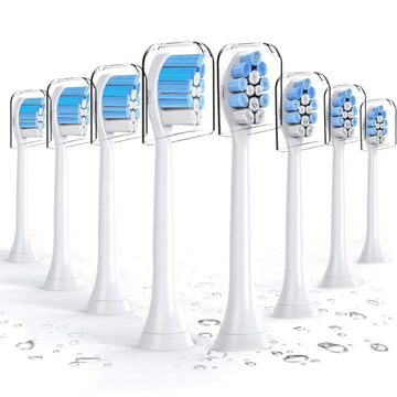 Delamu Replacement Toothbrush Heads, 8 Pack for Sonicare Brush Heads, Fits 2 Series Plaque Control, 3 Series Gum Health, Electric Toothbrush Assorted Heads, Clean, Flexcare, HealthyWhite, EasyClean