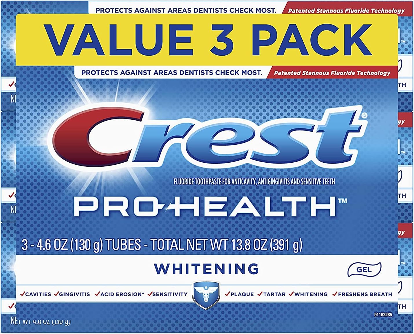 Crest Pro-Health Whitening Gel Toothpaste, 4.6 Oz, 3 Count, Triple : Health & Household
