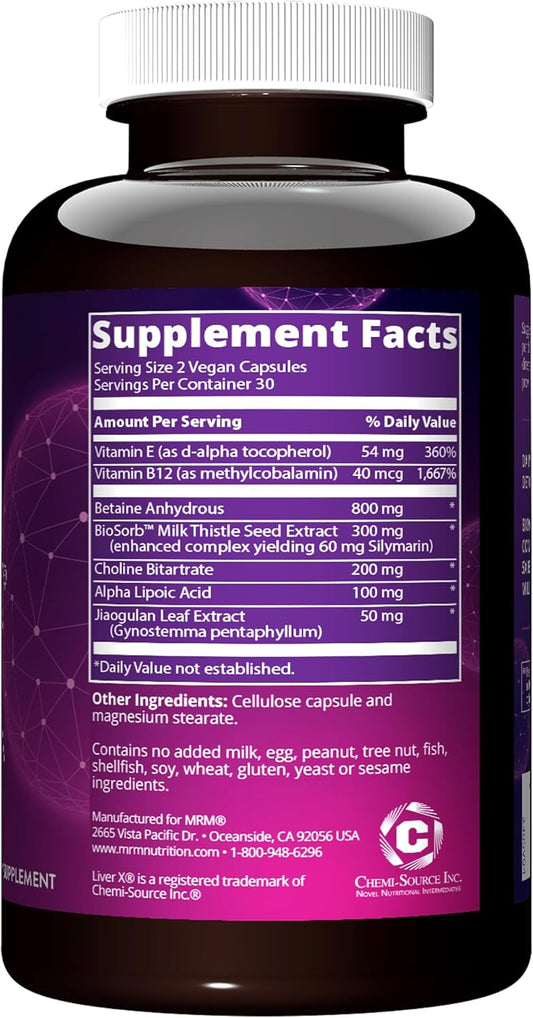 Mrm Nutrition, Liver X, 60 Vegan Capsules