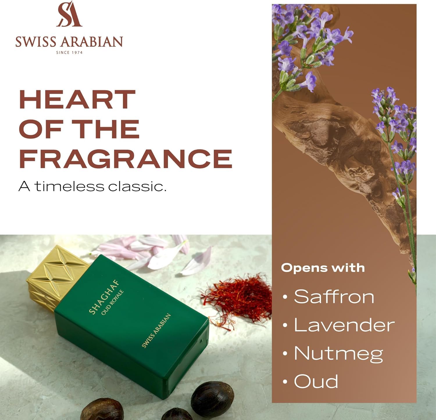 Swiss Arabian Shaghaf Oud Royale Spicy, Oud, Aromatic Fragrance - Notes Of Saffron And Lavender - Perfume For Women And Men - 2.5 Oz Edp Spray : Beauty & Personal Care