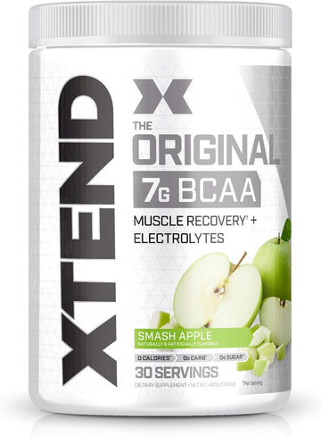 Xtend Original Bcaa Powder Smash Apple | Sugar Free Post Workout Muscle Recovery Drink With Amino Acids | 7G Bcaas For Men & Women | 30 Servings
