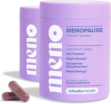 Meno Vitamins For Menopause, 30 Servings (Pack Of 2) - Hormone-Free Menopause Supplements For Women With Black Cohosh & Ashwagandha Ksm-66 - Helps Alleviate Hot Flashes, Night Sweats, & Mood Swings