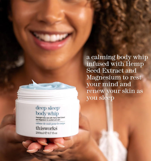 Thisworks Deep Sleep Body Whip, An All Over Body Butter Infused With Our Deep Sleep Functional Fragrance And Magnesium, To Moisturise Skin & Aid Sleep, 200Ml