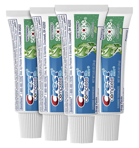 Crest Complete Whitening Scope Minty Toothpaste .85 Oz Travel Size 4 Pack : Health & Household