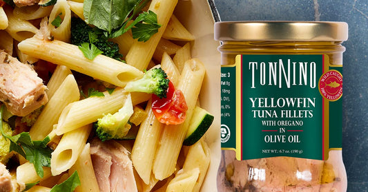 Tonnino Tuna Fillets Low Calorie And Gluten Free Yellowfin Jarred Premium Tuna With Oregano In Olive Oil 6.7 Oz (Pack Of 6)