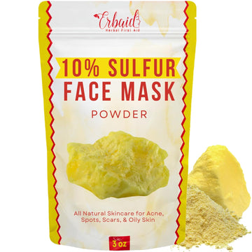 Sulfur Face Mask – All Natural Brightening Facial Clay Mask Powder – Glowing Skincare For Acne, Spots, Scars, Oily Skin – Acne Treatment Absorbs Excess Oil And Unclogs Pores, Made In Usa