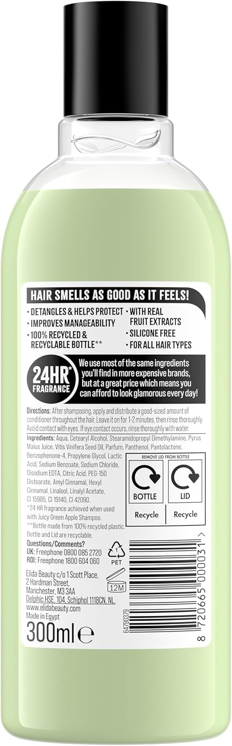 Alberto Balsam Juicy Green Apple Conditioner - 300Ml - With Pro-Vitamin B5-24Hr Fragrance