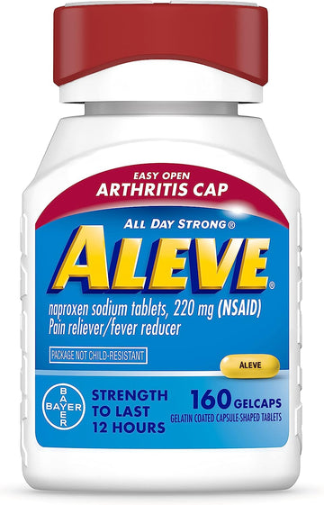 Aleve Gelcaps With Easy Open Arthritis Cap, Naproxen Sodium, Arthritis Pain Relief Medicine, Medication For Arthritis Pain, 160 Count