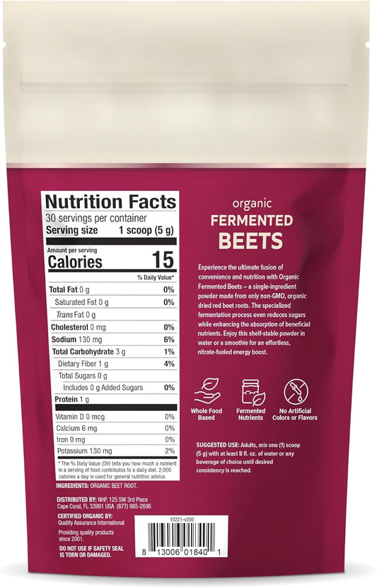 Dr. Mercola, Organic Fermented Beet Powder, 5.29 Oz (150 G), 30 Servings, Non Gmo, Soy Free, Gluten Free, Usda Organic