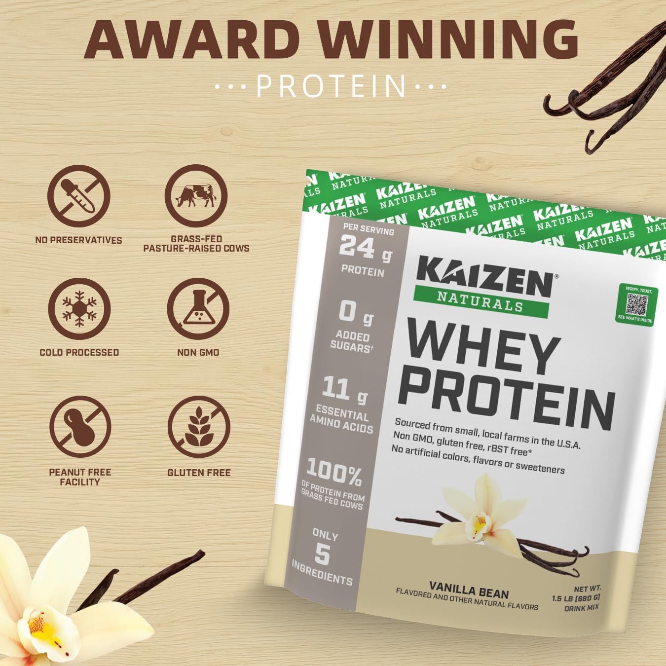 Whey Protein | Chocolate | 24G Protein | Grass Fed | No Artificial Ingredients | 6 Ingredients | Satisfy Hunger | See The Test Results | No Added Sugar | Gluten Free | Non Gmo | 1.5Lb | 20 Servings : Health & Household