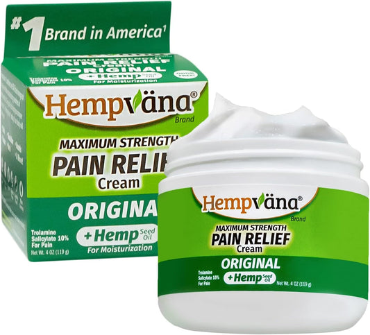 Hempvana Original Pain Relief Cream, Maximum Strength, 4 Oz Jar