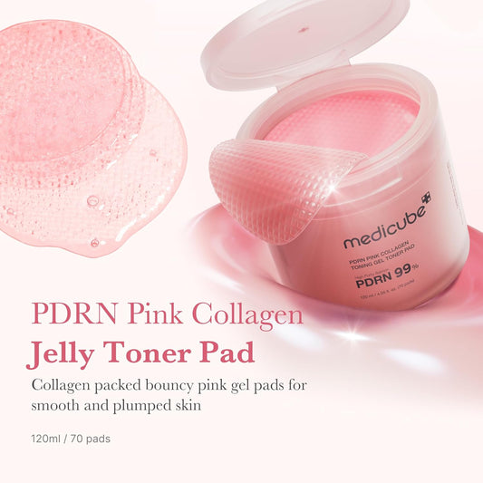 Medicube Pdrn Day & Night Care Duo: Salmon Dna Pdrn Pink Collagen Jelly Pad And Salmon Dna Pdrn Pink Collagen Jelly Gel Mask (4Ea)